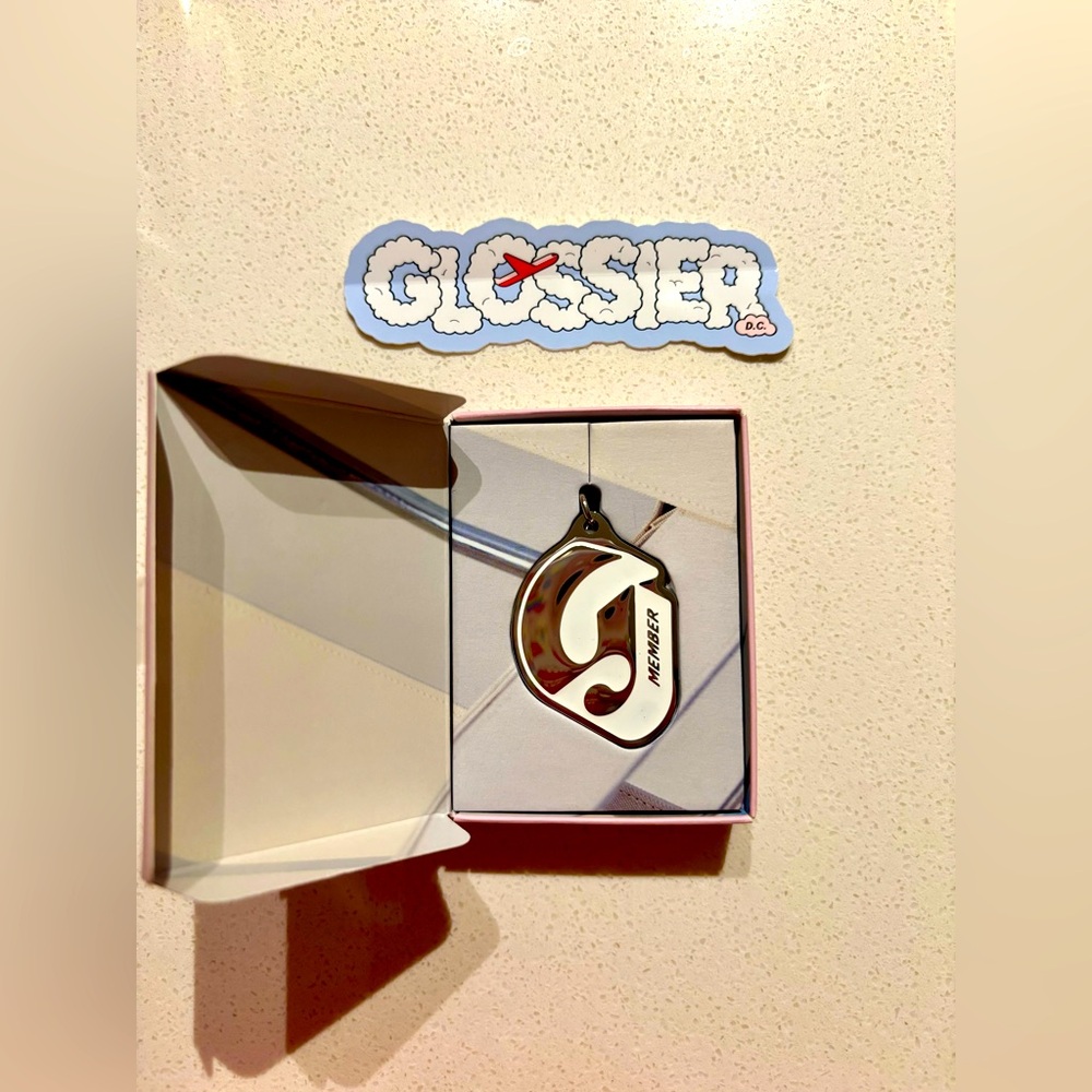 Exclusive Glossier Member Keychain with DC Sticker
